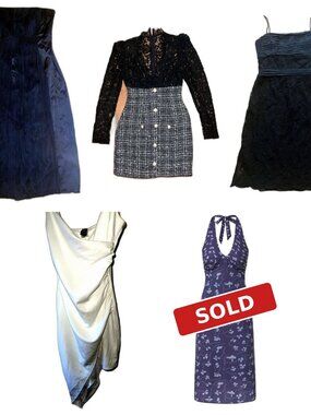 5-Pc Designer Cocktail Dress Bundle | Size S | Like New